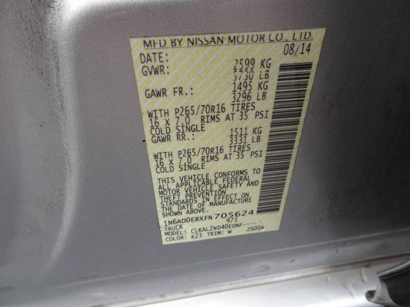 2015 Nissan Frontier S