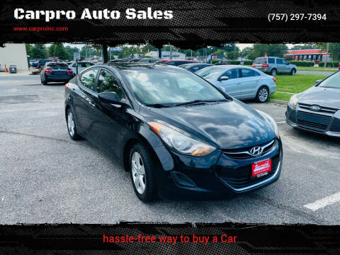 2011 Hyundai Elantra for sale at Carpro Auto Sales in Chesapeake VA