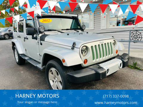 2012 Jeep Wrangler Unlimited for sale at HARNEY MOTORS in Gettysburg PA