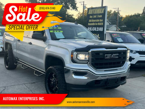 2016 GMC Sierra 1500 for sale at AUTOMAX ENTERPRISES INC. in Roseville CA