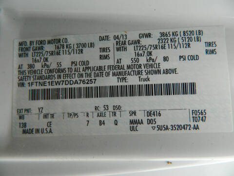 2013 Ford E-Series E-150