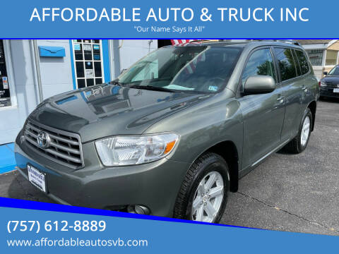 2010 Toyota Highlander for sale at AFFORDABLE AUTO & TRUCK INC in Virginia Beach VA