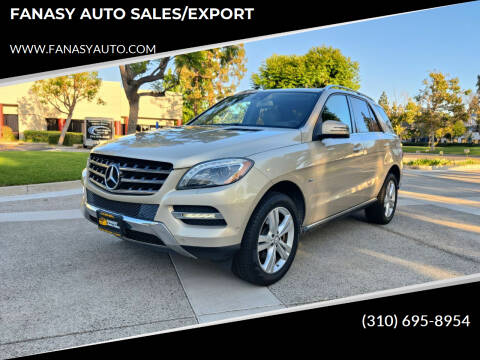 2012 Mercedes-Benz M-Class for sale at FANASY AUTO SALES/EXPORT in Yorba Linda CA