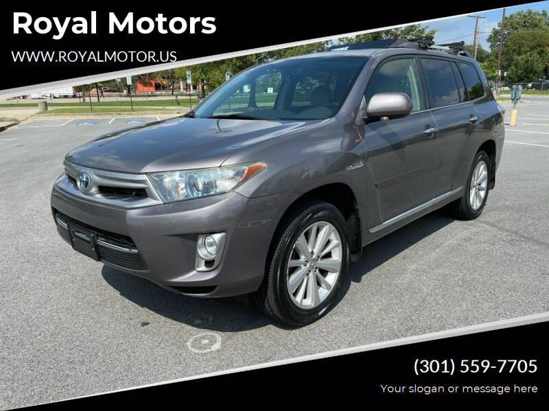 2013 Toyota Highlander Hybrid for sale at Royal Motors in Hyattsville MD