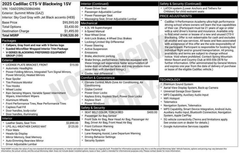2025 Cadillac CT5-V Blackwing