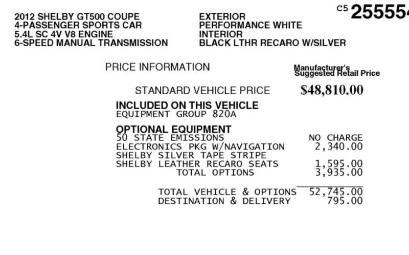 2012 Ford Shelby GT500