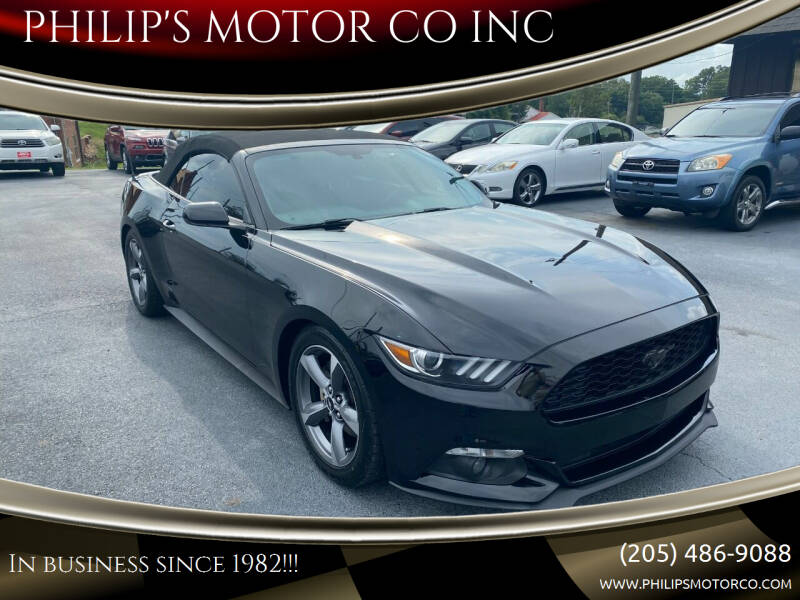 2015 Ford Mustang for sale at PHILIP'S MOTOR CO INC in Haleyville AL