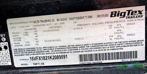 2019 Big Tex Trailer 10FT-18