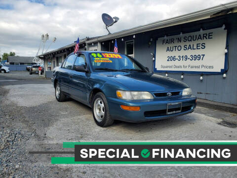 1996 Toyota Corolla for sale at Fair 'N Square Auto Sales, LLC in Auburn WA
