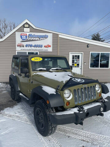 2013 Jeep Wrangler for sale at ROUTE 11 MOTOR SPORTS in Central Square NY