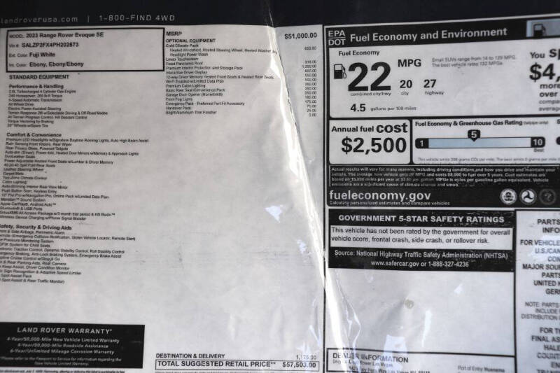2023 Land Rover Range Rover Evoque P250 SE
