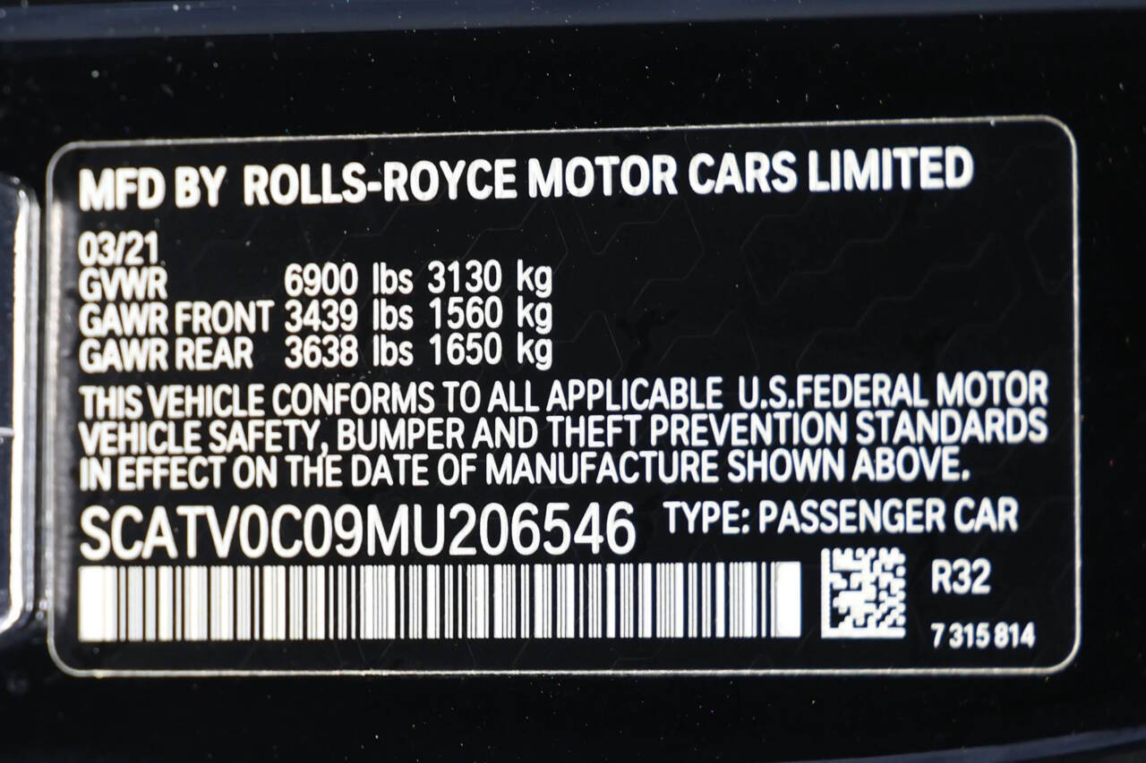 Black 2021 Rolls-Royce Ghost Base AWD 4dr Sedan 166