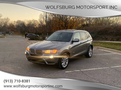 2013 BMW X3 for sale at WOLFSBURG MOTORSPORT INC in Shawnee KS