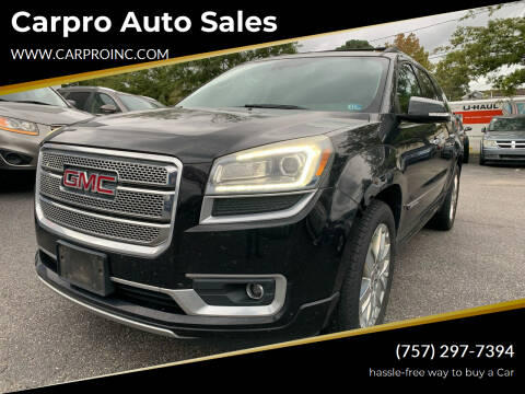 2014 GMC Acadia for sale at Carpro Auto Sales in Chesapeake VA