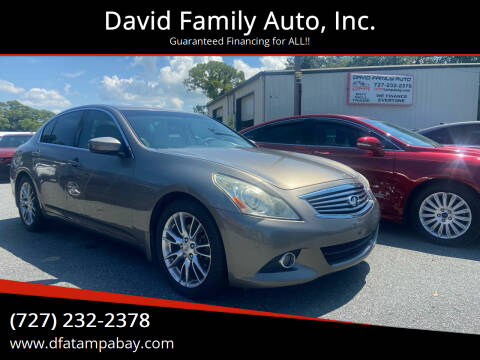 2012 Infiniti G37 Sedan for sale at David Family Auto, Inc. in New Port Richey FL