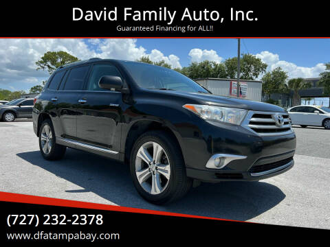 2012 Toyota Highlander for sale at David Family Auto, Inc. in New Port Richey FL