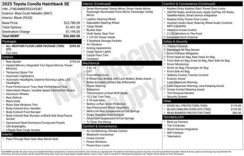 2025 Toyota Corolla Hatchback SE