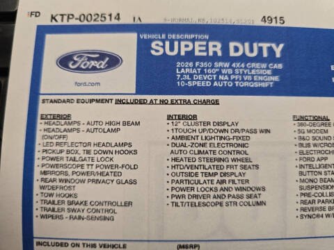 2026 Ford F-350 Super Duty Lariat