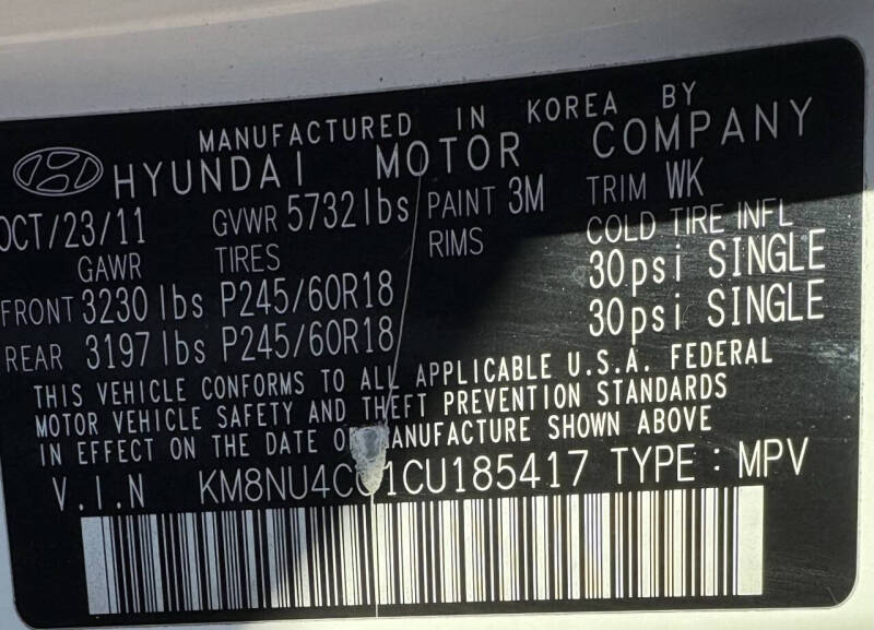 2012 Hyundai Veracruz Limited