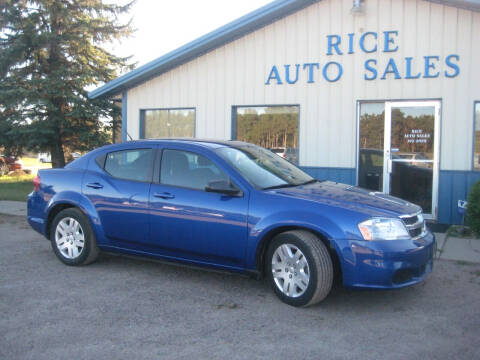 2013 Dodge Avenger for sale at Rice Auto Sales in Rice MN