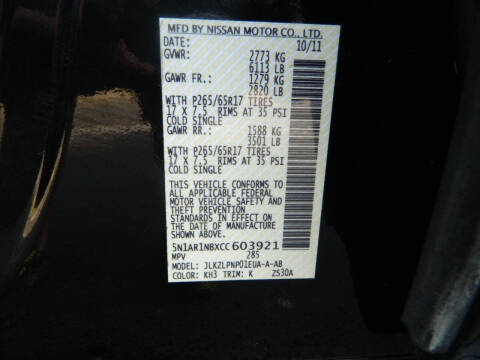 2012 Nissan Pathfinder Silver Edition