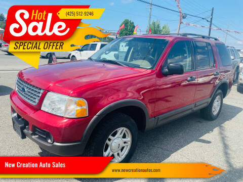 2003 Ford Explorer for sale at New Creation Auto Sales in Everett WA