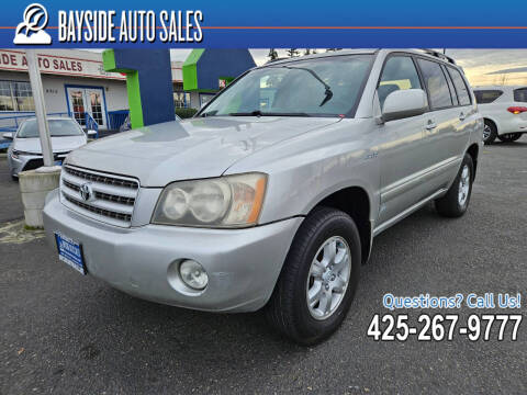 2002 Toyota Highlander for sale at BAYSIDE AUTO SALES in Everett WA