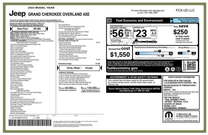 2023 Jeep Grand Cherokee Overland 4xe