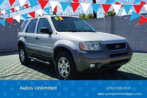 2003 Ford Escape for sale at Autos Unlimited in Las Vegas NV