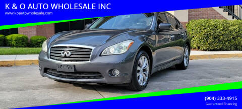2013 Infiniti M37 for sale at K & O AUTO WHOLESALE INC in Jacksonville FL