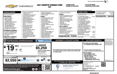 2021 Chevrolet Corvette Stingray