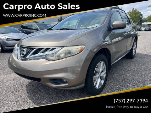 2013 Nissan Murano for sale at Carpro Auto Sales in Chesapeake VA