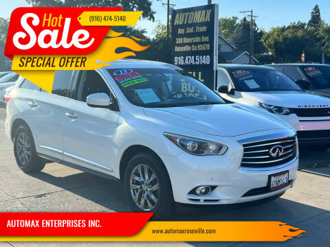 2013 Infiniti JX35 for sale at AUTOMAX ENTERPRISES INC. in Roseville CA