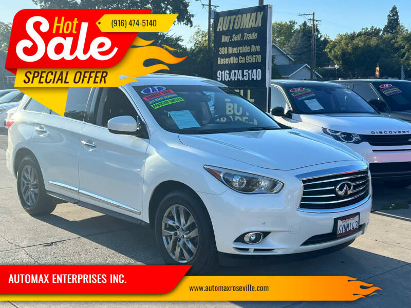 2013 Infiniti JX35 for sale at AUTOMAX ENTERPRISES INC. in Roseville CA