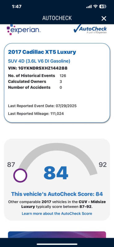 2017 Cadillac XT5 Luxury