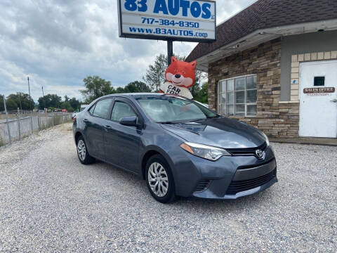2015 Toyota Corolla for sale at 83 Autos in York PA