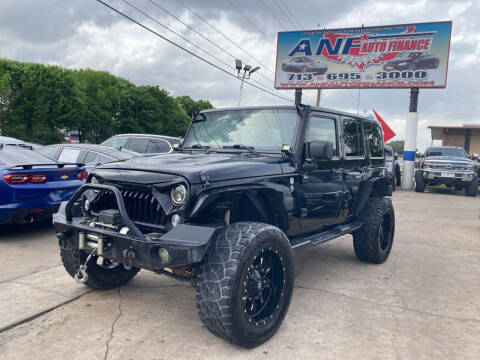 2015 Jeep Wrangler Unlimited for sale at ANF AUTO FINANCE in Houston TX
