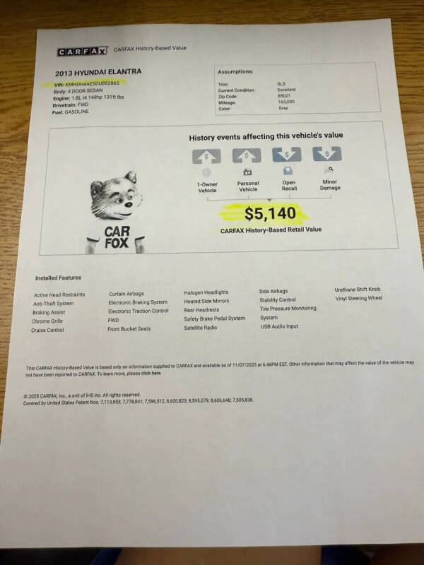 2013 Hyundai Elantra GLS