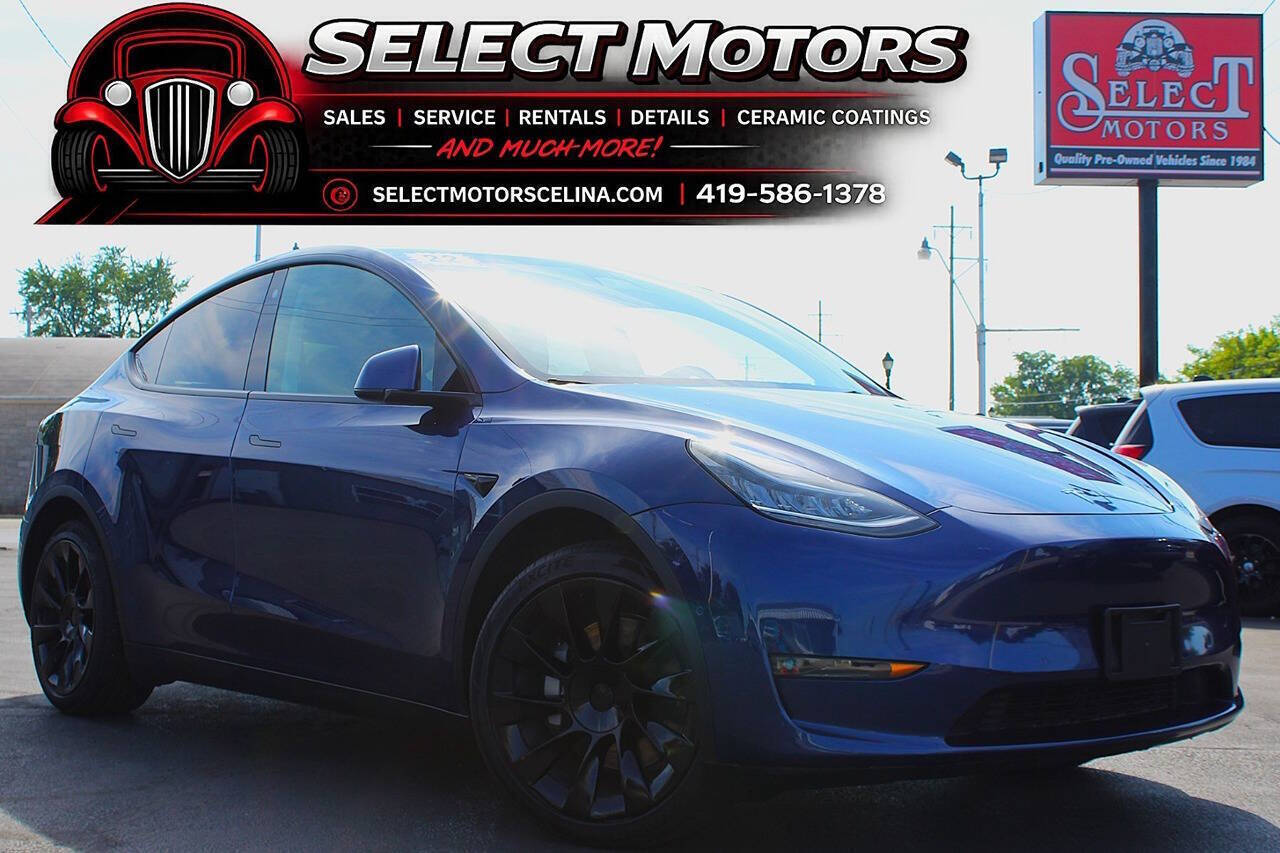 Deep Blue Metallic 2022 Tesla Model Y SUV / Crossover All-Wheel Drive 1-Speed Automatic