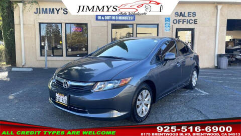 2012 Honda Civic for sale at JIMMY'S AUTO WHOLESALE in Brentwood CA