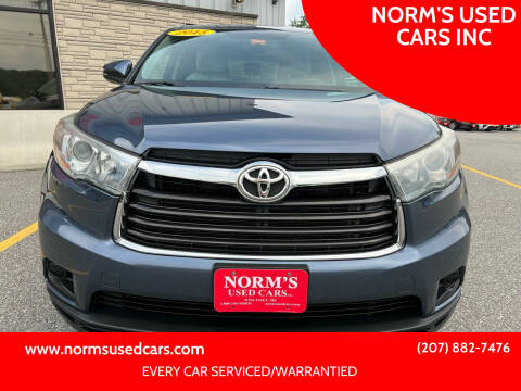 2015 Toyota Highlander for sale at NORM'S USED CARS INC in Wiscasset ME