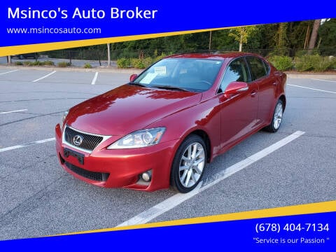 2012 Lexus IS 250 for sale at Msinco's Auto Broker in Snellville GA