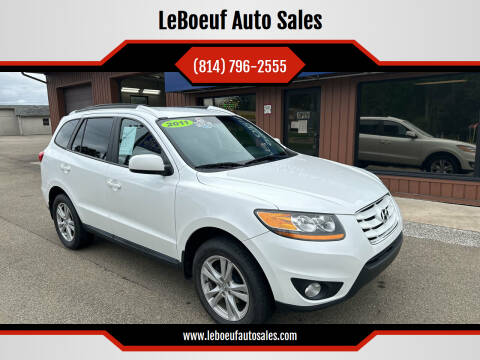 2011 Hyundai Santa Fe for sale at LeBoeuf Auto Sales in Waterford PA