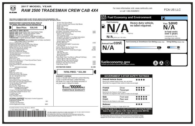 2017 RAM 2500 Tradesman
