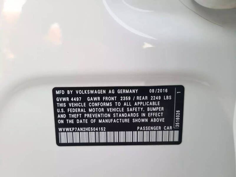 2017 Volkswagen CC 2.0T Sport PZEV