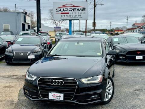 2015 Audi A4 for sale at Supreme Auto Sales in Chesapeake VA
