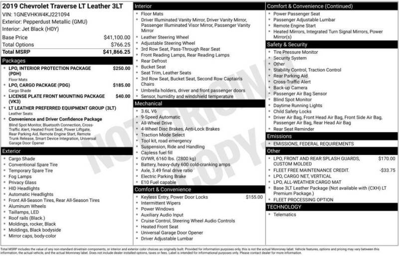 2019 Chevrolet Traverse LT Leather