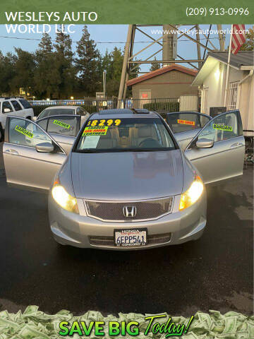 2008 Honda Accord for sale at WESLEYS AUTO WORLD LLC in Oakdale CA