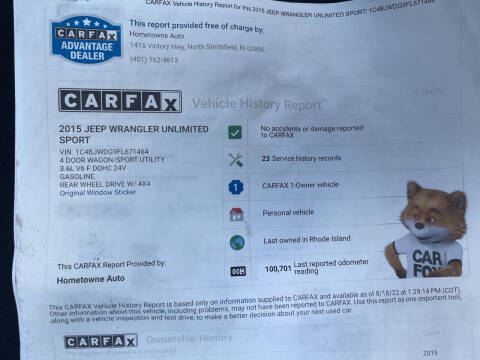 2015 Jeep Wrangler Unlimited Sport