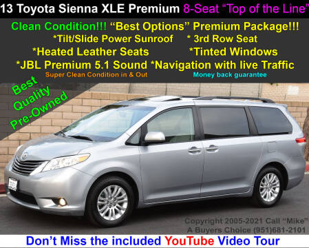 2013 Toyota Sienna for sale at A Buyers Choice in Jurupa Valley CA